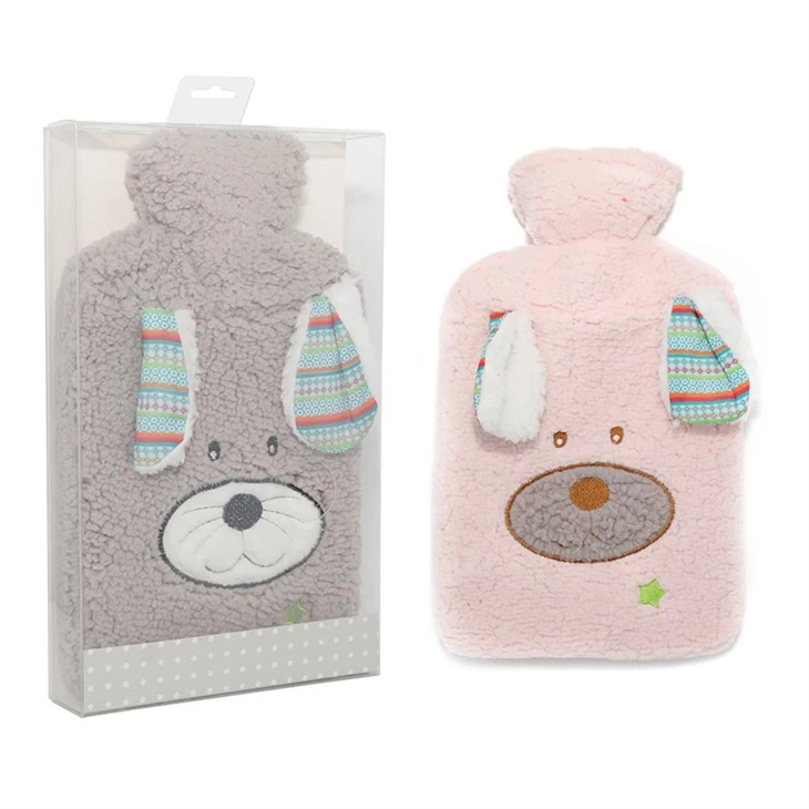 animal hot water bottle plush cover gift